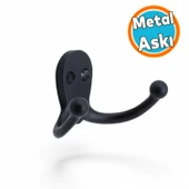 Dolap Askılık Askılığı Duvar Vestiyer Banyo Mutfak Elbise Kıyafet Askısı Portmanto Askı Siyah - 1