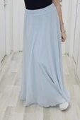 Bel Lastikli Kloş Şifon Etek 6003-Bebe Mavisi - 3