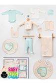 BABY KİDS COLORS Lüks Tavşan Nakışlı Yeni Doğan Hastane Çıkış 10'lu Zıbın Seti (KUTULU) - 1