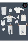 BABY KİDS COLORS Arabalı trenli 11'li hastahane çıkışı yeni doğan zıbın set - 5