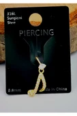 Çelik Zirkon Taşlı Piercing - 1
