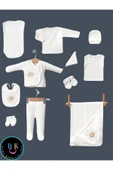 BABY KİDS COLORS Hastahane çıkışı nakışlı taşlı 11'li yeni doğan zıbın set - 4
