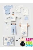 BABY KİDS COLORS Lüks Taşlı Yeni Doğan Hastane Çıkış 10'lu Zıbın Seti (KUTULU) - 1