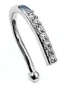 316 L Çelik Zirkon Taşlı  Lüks Piercıng - 1