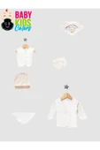 BABY KİDS COLORS Kutulu - Erkek Yenidoğan Kıyafetleri 10'lu Hastane Çıkış Setleri Papyonlu Ayıcık Nakışlı %100 Pamuk - 6