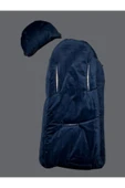 BABY KİDS COLORS Unisex Bebek Welsoft Kadife Lacivert Portbebe Kundak 85x40 cm - 5