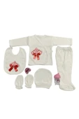 BABY KİDS COLORS Taşlı nakışlı Kız 7'li hastahane çıkışı yenidoğan zıbın seti - 2