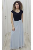 Bel Lastikli Kloş Şifon Etek 6003-Bebe Mavisi - 1