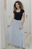Bel Lastikli Kloş Şifon Etek 6003-Bebe Mavisi - 2