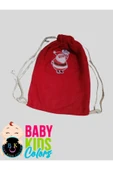 BABY KİDS COLORS Kırmızı Noel Baba Çuvalı , Çocuk Sırt Çantası, 27x19 Yılbaşı Hediye Hediyesi Paketi - 3