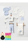 BABY KİDS COLORS Lüks Taşlı Yeni Doğan Hastane Çıkış 10'lu Zıbın Seti (KUTULU) - 2