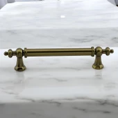 Osmanlı Metal Antik Sarı Kulp 128 mm 12.8 cm Mobilya Çekmece Mutfak Dolabı Dolap Kapak Kulb Kulpu thumbnail 4