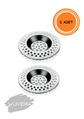 Wuvera Paslanmaz Çelik Lavabo Gider Süzgeci – 2'li Set - 2