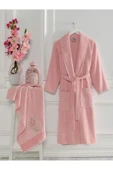 Havlulu Bornoz 2'li Set %100 Pamuk - 1