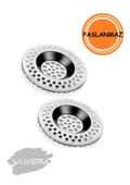 Wuvera Paslanmaz Çelik Lavabo Gider Süzgeci – 2'li Set - 3