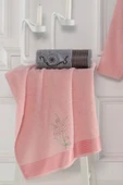 Unisex 4'lü Bornoz Set Nakışlı Baş Havlulu Çeyiz Seti Hamam Seti Banyo Seti  %100 Pamuk - 2