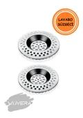Wuvera Paslanmaz Çelik Lavabo Gider Süzgeci – 2'li Set - 1