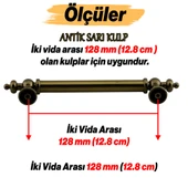 Osmanlı Metal Antik Sarı Kulp 128 mm 12.8 cm Mobilya Çekmece Mutfak Dolabı Dolap Kapak Kulb Kulpu thumbnail 2