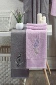 Unisex 4'lü Bornoz Set Nakışlı Baş Havlulu Çeyiz Seti Hamam Seti Banyo Seti  %100 Pamuk - 2