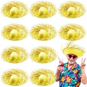 Nessiworld Tropikal Parti Sarı Hasır Hawaii Şapkası 13x36 cm thumbnail 2