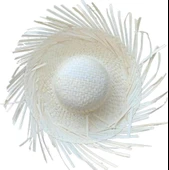 Nessiworld Tropikal Parti Beyaz Hasır Hawaii Şapkası 13x36 cm thumbnail 2