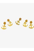 Renkli Taşlı Çelik 5 Adet Kaş Tragus Piercing - 1