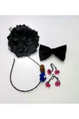 Renkli Desenli Taç Toka Bandana Set - 1