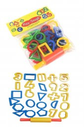 Oyun Hamur Kalıbı Merdane Poşetli Harf ve Şekiller 27 Parça 1 Paket - 1