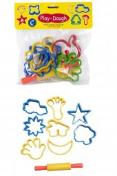 Oyun Hamur Kalıbı Merdane Poşetli Büyük Şekiller 9 Parça 1 Paket - 1