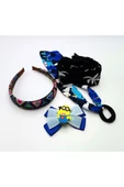 Renkli Desenli Taç Toka Bandana Set - 1
