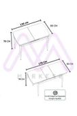 Morkese 80X130(Kapalı) 80X170(Açık) Yemek Odası Takımı Mutfak Masası Takımı Yemek Masası 6 Kişilik - 4