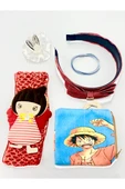 Renkli Desenli Taç Toka Bandana Set - 1