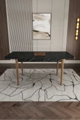 UZMHOME Nergis Serisi 80X130 Açılır Masa Sandalye Takımı , Mutfak Masa Takımı 6 Gri Sandalye - 2