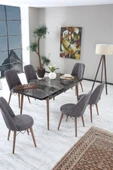 Morkese 80X130(Kapalı) 80X170(Açık) Yemek Odası Takımı Mutfak Masası Takımı Yemek Masası 6 Kişilik - 1