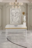 UZMHOME Açılabilir Mdf Masa Takımı 6 Kişilik Baby Face Kumaşlı Sandalyeli - 4
