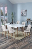 UZMHOME 80X130(Kapalı) 80X170(Açık) Yemek Odası Takımı Mutfak Masası Takımı Yemek Masası 6 Kişilik - 2