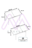Morkese Averro 80X130(Kapalı) 80X170(Açık) Yemek Odası Takımı Mutfak Masası Takımı Yemek Masası 6 Kişilik - 8