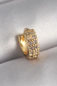 316L Çelik Gold Renk Zirkon Taşlı Tragus Piercing - TJ-PR1304 - 1