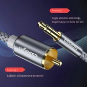 Essager Pro Series 1 Metre 3.5MM Jack to RCA Stereo Ses Sistemi Kablosu, Amfi, Hoparlör, TV Ses Sistemi Kablosu - 4