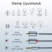 Essager Pro Series 1 Metre 3.5MM Jack to RCA Stereo Ses Sistemi Kablosu, Amfi, Hoparlör, TV Ses Sistemi Kablosu - 3