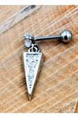 Çelik Zirkon Taşlı Piercing - 1