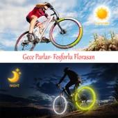 Gece Parlayan Yapışkanlı Reflektörlü 5 cm Fosforlu Reflektif İkaz Bandı 1 Metre Florasan Şerit Bant - 2