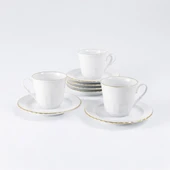 GÜRAL PORSELEN Sedef 2 Parça Tek Kişilik Çay Fincanı Mat Altın File thumbnail 2