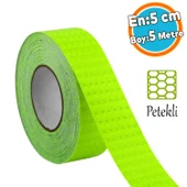 Gece Parlayan Yapışkanlı Reflektörlü 5 cm Fosforlu Reflektif İkaz Bandı 5 Metre Florasan Şerit Bant - 1