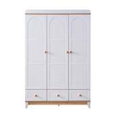 Perla Meşe Çocuk Odası, Ceviz Perla 3 Kapaklı Dolap Şifonyer Perla Karyola - 6