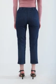 Kadın Beli Lastikli Likralı Esnek Jean Pantolon Koyu Mavi - 7