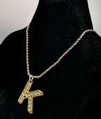 Zirkon Taşlı "K" Harfli Renkli Kolye - 1