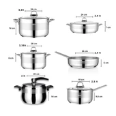 Merkür 11 Parça Tüm Ocaklara Uyumlu Paslanmaz Çelik Tencere Tava Sütlük Düdüklü Tencere Seti MER-2835 thumbnail 7