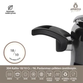 Merkür 11 Parça Tüm Ocaklara Uyumlu Paslanmaz Çelik Tencere Tava Sütlük Düdüklü Tencere Seti MER-2835 thumbnail 6