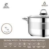 Merkür 11 Parça Tüm Ocaklara Uyumlu Paslanmaz Çelik Tencere Tava Sütlük Düdüklü Tencere Seti MER-2835 thumbnail 2
